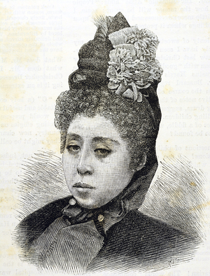 Meiji era. Princess Komatsu of Japan. Illustration of 1887 (Engraving)