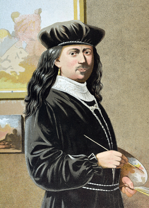 REMBRANDT, Harmenszoon van Rijn, called (1606-1669). Illustration of Hombres y mujeres celebres, by Juan Landa Seix, 1877-1880, Barcelona (lithograph)