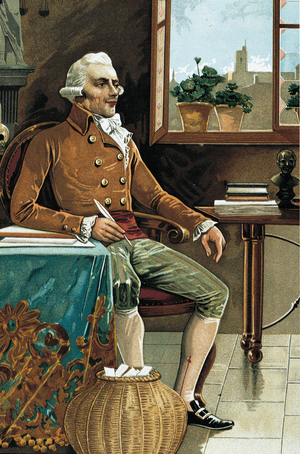 Portrait of the French politician and revolutionary Maximilian by Robespierre (1758-1794), 19th century (painting)