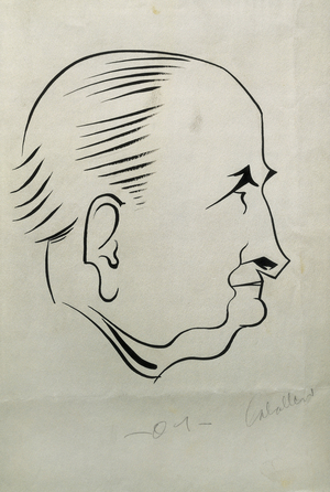 Francisco Largo Caballero (1869-1946), Spanish politician. Archivo Historico Nacional, Salamanca. Drawing by Abraham Dominguez. Rights reserved.