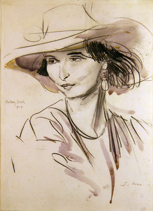 Portrait of a Woman, 1909 (crayon with wash on paper)