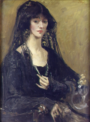 Eve with black Mantilla (oil on canvas)