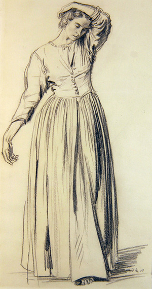 Dorelia (black & red chalk on paper)