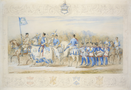 Charles Lamb Esq, Knight of the White Rose (pencil, watercolour and bodycolour on paper)