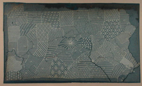 Sampler outlining the counties in the state of Pennsylvania (lace)
