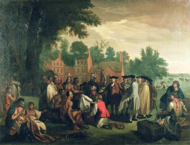 Penn's Treaty with the Indians (oil on canvas)