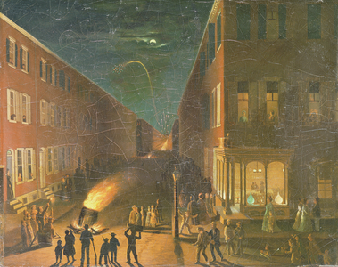 Election Night Bonfire, 1864 (oil on canvas)