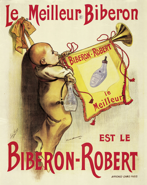 Poster advertising 'Biberon-Robert' baby bottles (lithograph)