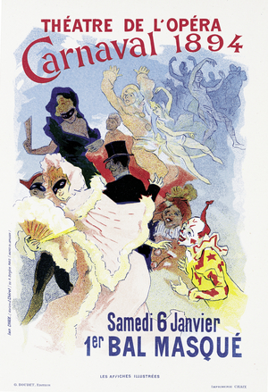 Poster advertising a masked ball and carnival, at the Theatre de l'Opera, 1894 (lithograph)