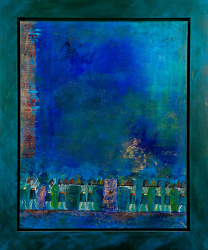 Food Carriers in a Festival, 2004 (acrylic on canvas)