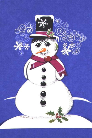 The Snowman (pen & ink and watercolour on paper)