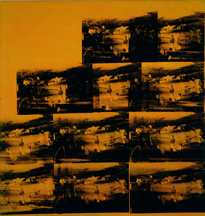 Orange Car Crash (Orange Disaster) (5 Death 11 Times in Orange) 1963 (silkscreen on acrylic on canvas)