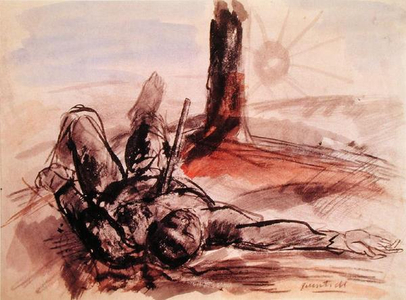 The Victim, 1944 (pen, ink & w/c on paper)