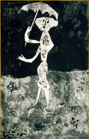 Lady with Umbrella (La Dame a l'Ombrelle) 1955 (collage & Indian ink)
