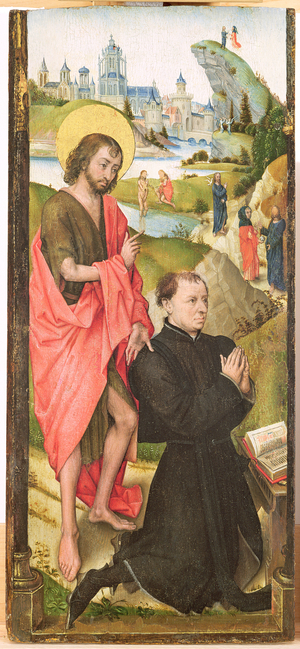 Kneeling Donor with Saint John the Baptist, c.1470 (oil on panel)