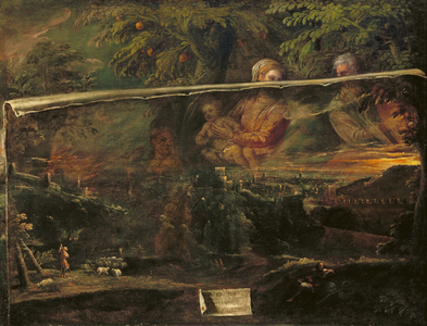 A Vision of the Holy Family near Verona, 1581 (oil on canvas)