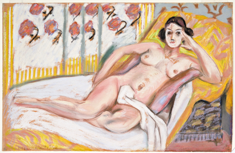 Reclining Nude (Nu Allonge) c.1925 (pastel on flocked paper)