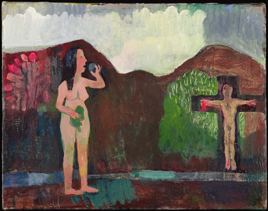 Eve and Jesus, 1990 (oil on canvas)