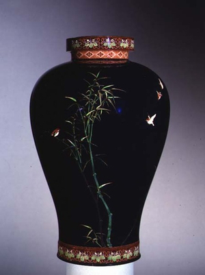Cloisonne vase, probably 19th (century earthenware with enamel overglaze)