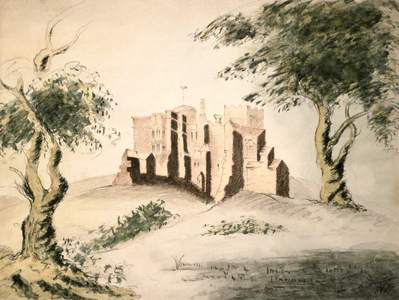 The Old Manor House of Woodstock, 18th century (w/c and chalk on paper)