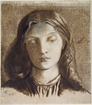 Elizabeth Siddal, 1855 (pen and ink on paper)