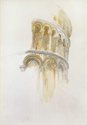 Apse of the Duomo, Pisa, 19th century (pencil & watercolour on paper)