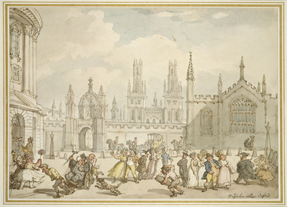 All Souls College, Oxford or Radcliffe Square, Oxford, 19th century (w/c on paper)