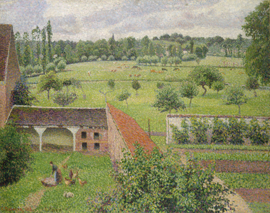 View Through a Window, Eragny, 1888 (oil on canvas)