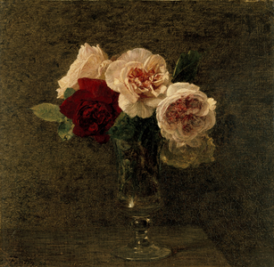 Still Life of Pink and Red Roses, 19th century (oil on canvas)