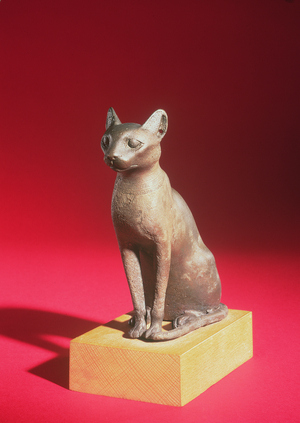 Cat, possibly Saite period, c.664-610 BC (bronze)