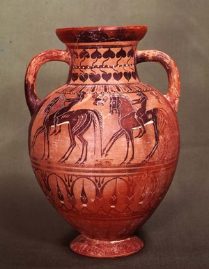 Pontic Amphora, depicting horsemen, from Vulci, 6th century BC (ceramic)