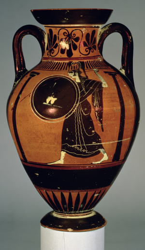 Attic black-figure amphora depicting Athena, 5th century BC (pottery)