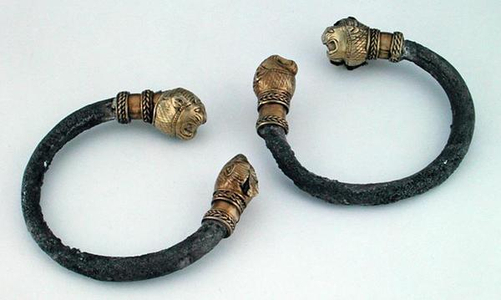 Bracelets, from Grave III at Nymphaeum in the Crimea (silver and electrum)