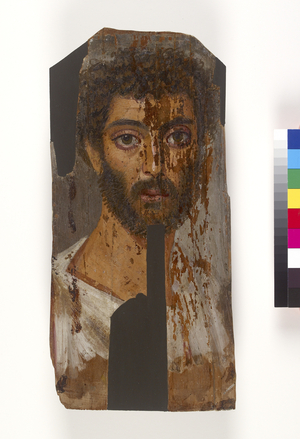 Male mummy portrait, probably 2nd-3rd century AD (encaustic on wood)