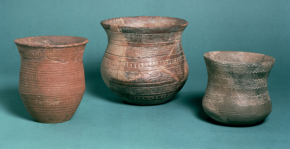 Beakers, from Los Millares in Spain, Stanton Harcourt in Oxfordshire and Hungary, Copper Age, c.2000 BC (pottery)
