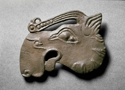 Elk's head plaque, from Grave VI at Nymphaeum (bronze)