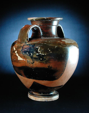 Athenian black gloss pottery amphora, found in Dalboki Tomb (ceramic)