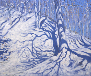 Winter Woodland, near Courchevel, 2008 (oil on canvas)