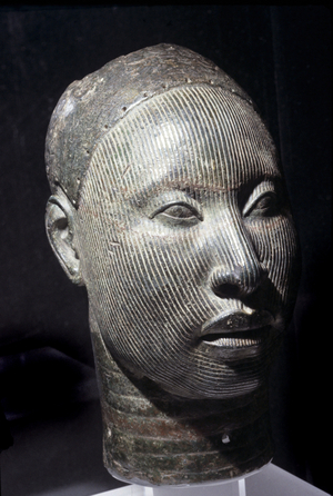 Head of an Oni, Yoruba Culture, 11th-15th century (zinc & brass)