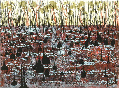 Bushfire III, 1995 (reduction linocut)