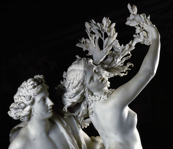 Apollo and Daphne (detail). Baroque sculpture by Gian Lorenzo Bernini known as Le Bernin (1598-1680), 1622. Galleria Borghese, Rome.
