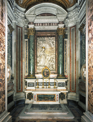Baroque art: Chapel Gavotti, Church of San Nicola da Tolentino, Rome. Architecture of Cortona stone (Pietro Berrettini dit Pietro da Cortona, 1596-1669) and Ciro Ferri (1634-1689), 1668-1674.