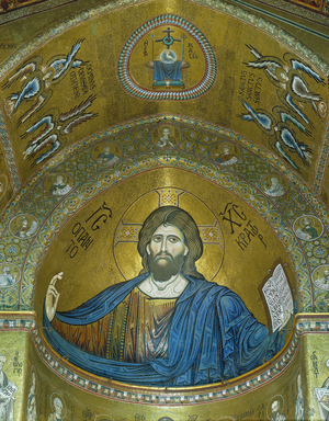 God Almighty. Byzantine Art, 1174-1189. Dome of the Cathedral of Monreale, Sicily.
