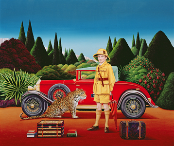 Red Rolls Royce, 1992 (acrylic on board)