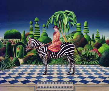 Lady on a Zebra, 1981 (acrylic on board)
