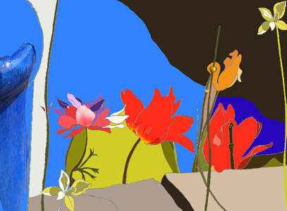 Dad's Garden (mixed media)