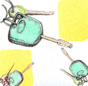 Car Keys (mixed media)