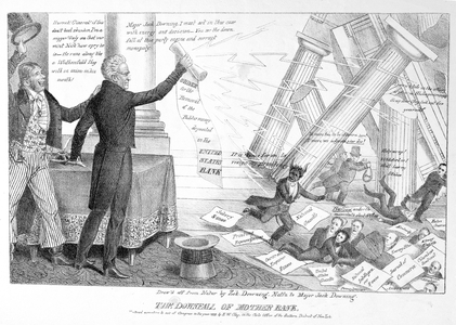 Downfall of Mother Bank, 1833 (litho)