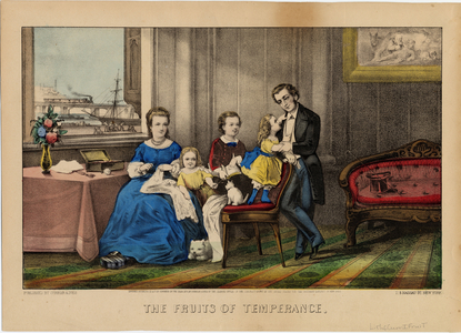 The Fruits of Temperance, pub. by Currier & Ives, 1870 (colour litho)