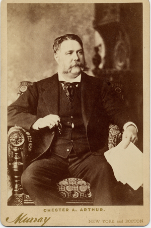 Chester Alan Arthur (1829-86), 21st President of the United States of America, photo by Murray of Boston  (albumen photo)
